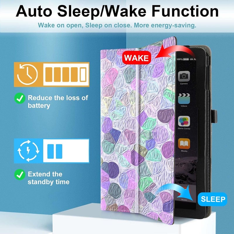 annapro Case for Amazon Kindle Fire HD 10 Tablet (13th/11th Generation, 2023/2021 Release) & Fire HD 10 Plus Tablet - Slim Folding Stand Folio Cover with Auto Wake/Sleep and Hand Strap, Watercolor - Image 3