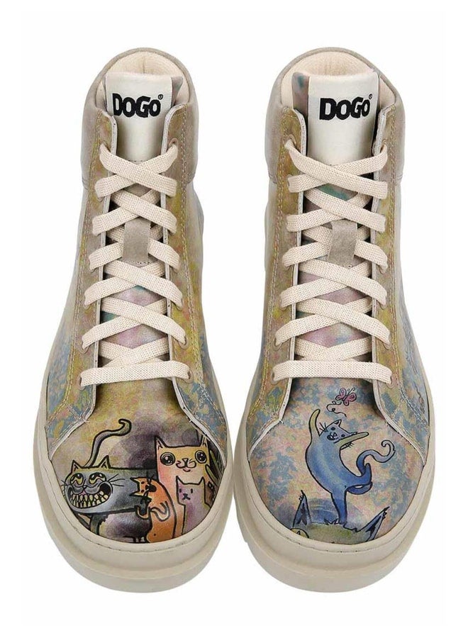 Dogo Women's Vegan Leather Multi-Colored Boots - Cat Person Design. - Image 2