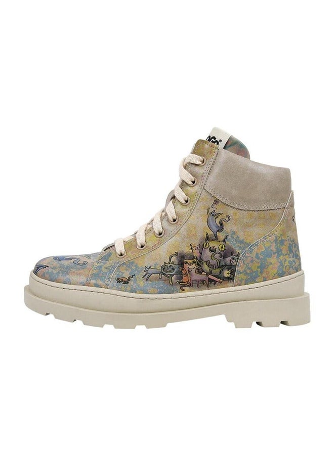 Dogo Women's Vegan Leather Multi-Colored Boots - Cat Person Design. - Image 3