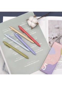Kaco Pack Of 5 Pieces Colored Ink Pens Retractable Cute Pens For Note Taking 0.5Mm Fine Point (Morandi Ii)  - Image 4