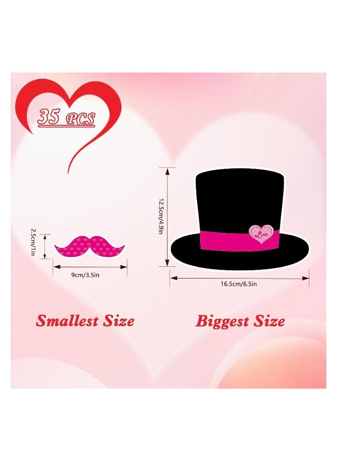 Generic - 35PCS Valentines Photo Booth Props, Valentines Day Decor Photo Booth Props, Valentines Photo Props, Include Love, Roses, Cupid's Arrow Engagement Party Photo Booth Props Party Favor - Image 1
