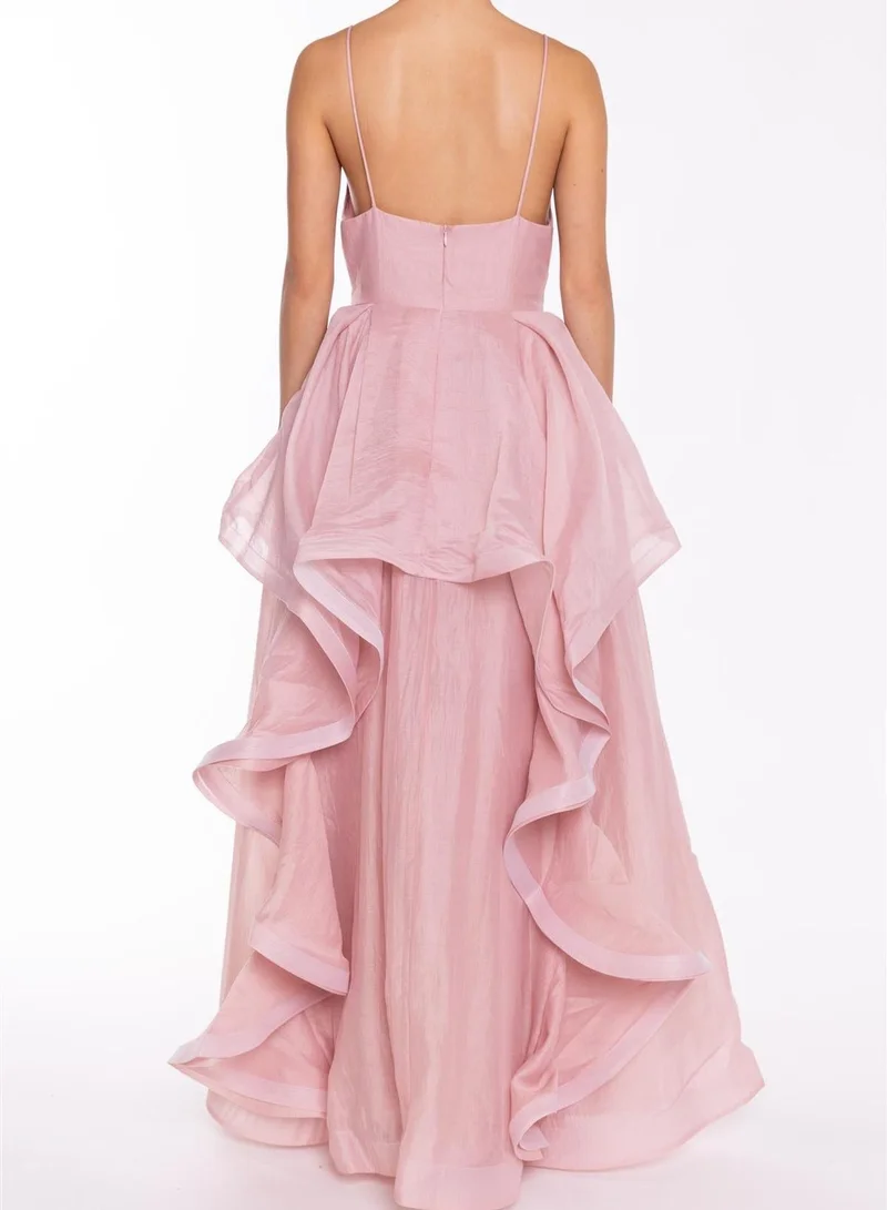 True Decadence Ila Dusty Rose Ruffle Maxi Dress