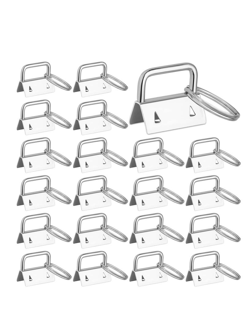 30PCS Key Fob Hardware 1 Inch Wristlet Keychain Keyfob Kit for Wrist Strap Chain Lanyard Clasp Craft Supplies Silver - Image 1