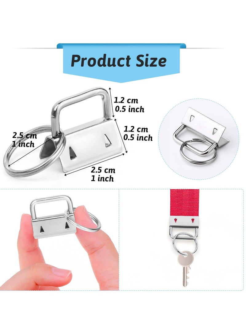 30PCS Key Fob Hardware 1 Inch Wristlet Keychain Keyfob Kit for Wrist Strap Chain Lanyard Clasp Craft Supplies Silver - Image 2