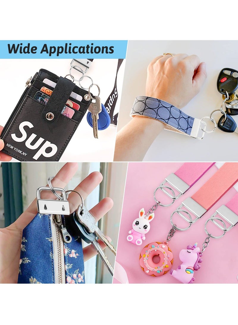 30PCS Key Fob Hardware 1 Inch Wristlet Keychain Keyfob Kit for Wrist Strap Chain Lanyard Clasp Craft Supplies Silver - Image 5