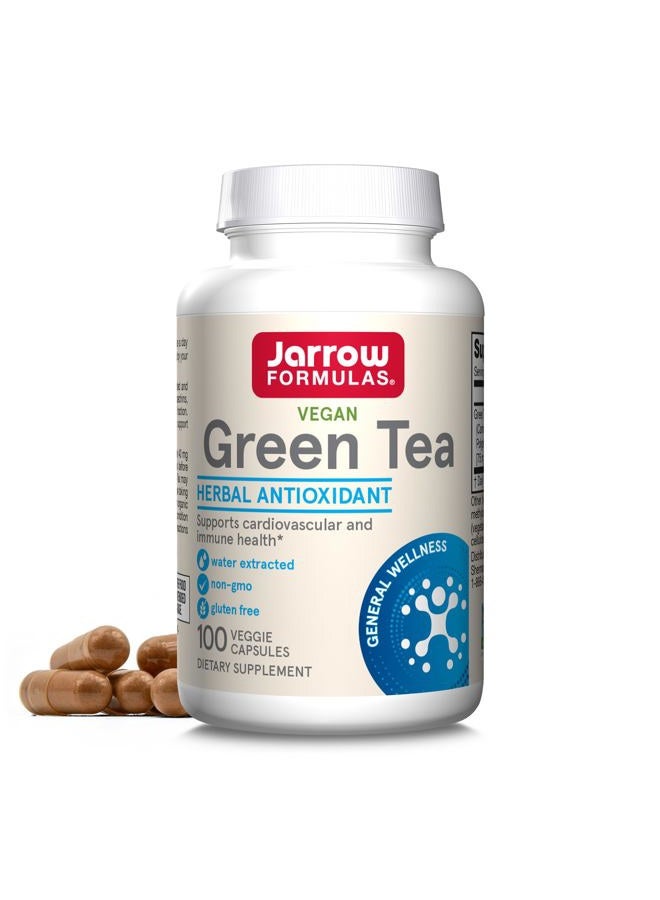 jarrow formulas Green Tea Herbal Antioxidant 500 mg, Dietary Supplement, Cardiovascular and Immune Health, 100 Capsules, 100 Day Supply - Image 1