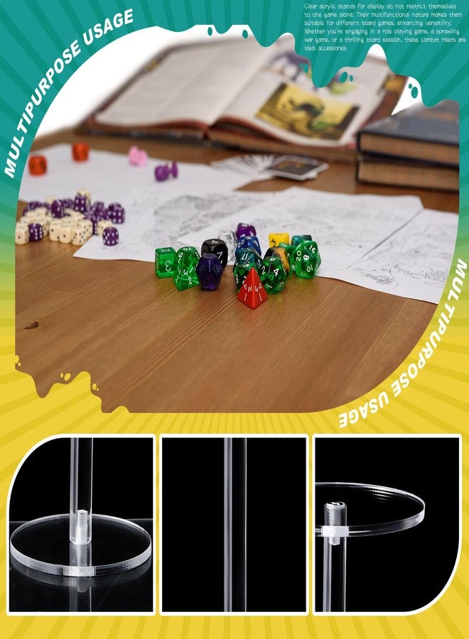 Burbell 3 Pieces Acrylic Combat Risers for Flying Miniatures, 3 Different Heights Flyer Risers for Tabletop RPG Board Games Watch Jewelry Small Planters Figures Display - Image 3