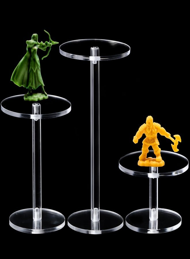 Burbell 3 Pieces Acrylic Combat Risers for Flying Miniatures, 3 Different Heights Flyer Risers for Tabletop RPG Board Games Watch Jewelry Small Planters Figures Display - Image 1