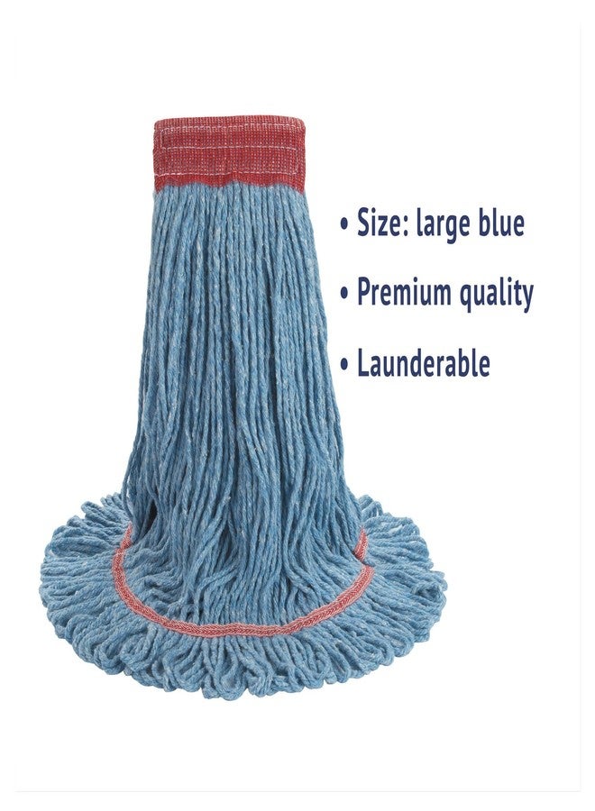 Boardwalk 503BLEA Su/ Loop Wet Mop Head, Cotton/Synthetic, Large Size, Blue - Image 3