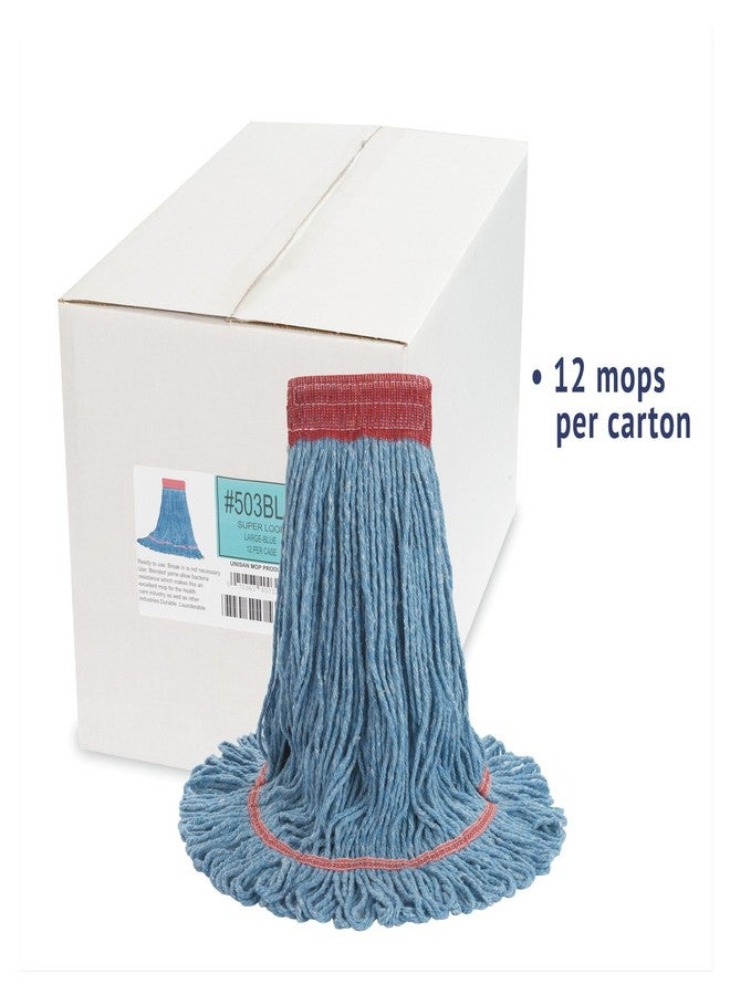 Boardwalk 503BLEA Su/ Loop Wet Mop Head, Cotton/Synthetic, Large Size, Blue - Image 2