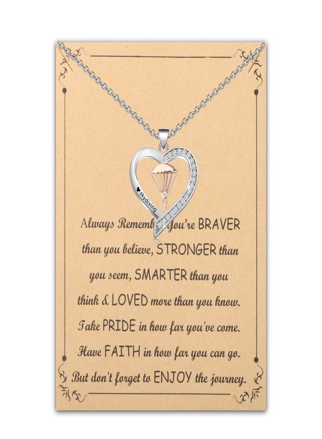 BNQL Skydiving Necklace Skydiver Gift Funny Skydiving Gift Skydiver Adventure Gift Parachute Necklace Skydiving Jewelry Necklace - Image 1
