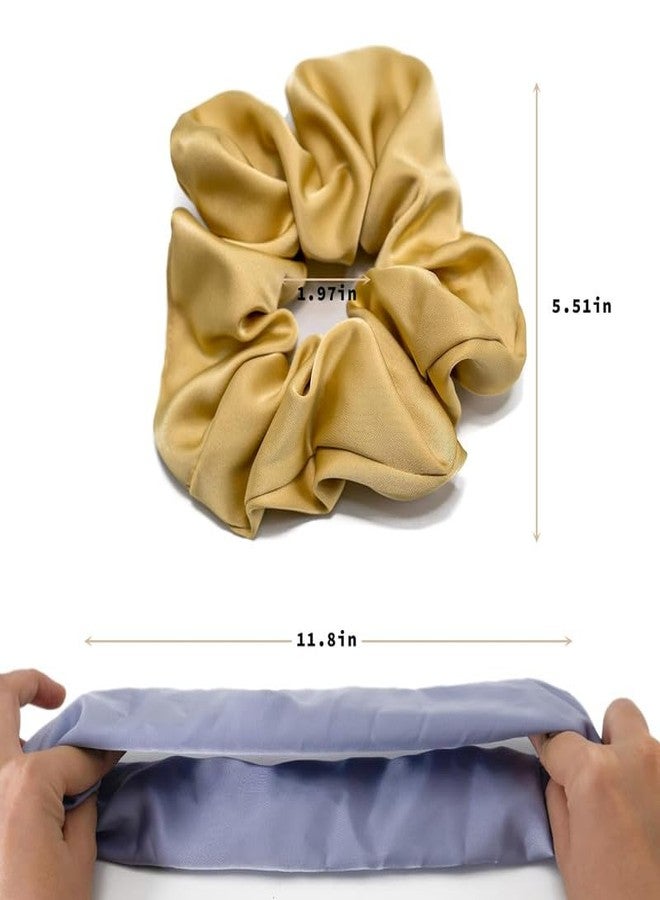 CHIROGRAPHY 5 Pieces Oversized Satin Hair Scrunchies,Satin Hair Accessories for Women Thick Thin Hair,Hair Ties Scrunchies for Girls' Ponytails Holders (multicolor) - Image 2