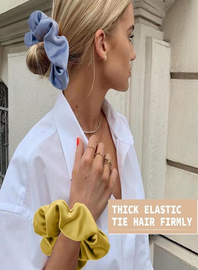 CHIROGRAPHY 5 Pieces Oversized Satin Hair Scrunchies,Satin Hair Accessories for Women Thick Thin Hair,Hair Ties Scrunchies for Girls' Ponytails Holders (multicolor) - Image 4