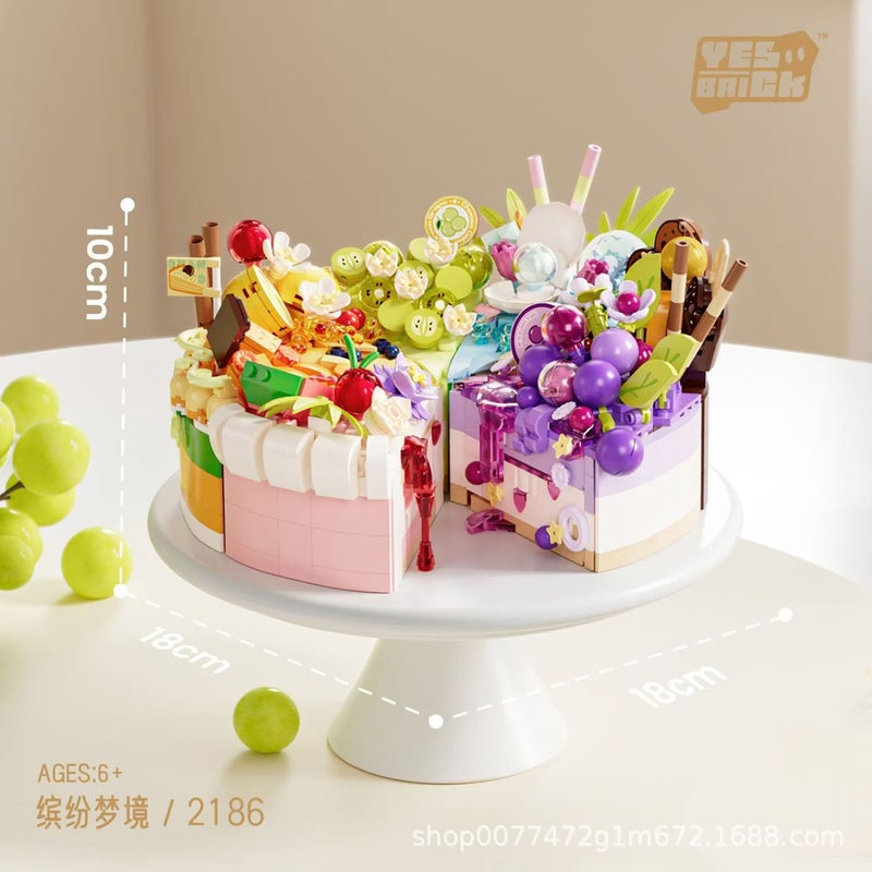 Bricks Also Birthday Cake Handmade Dessert Ornaments Compatible With Lego Cake Blocks Assembled Toys Children'S Children'S Day Gift - Image 5