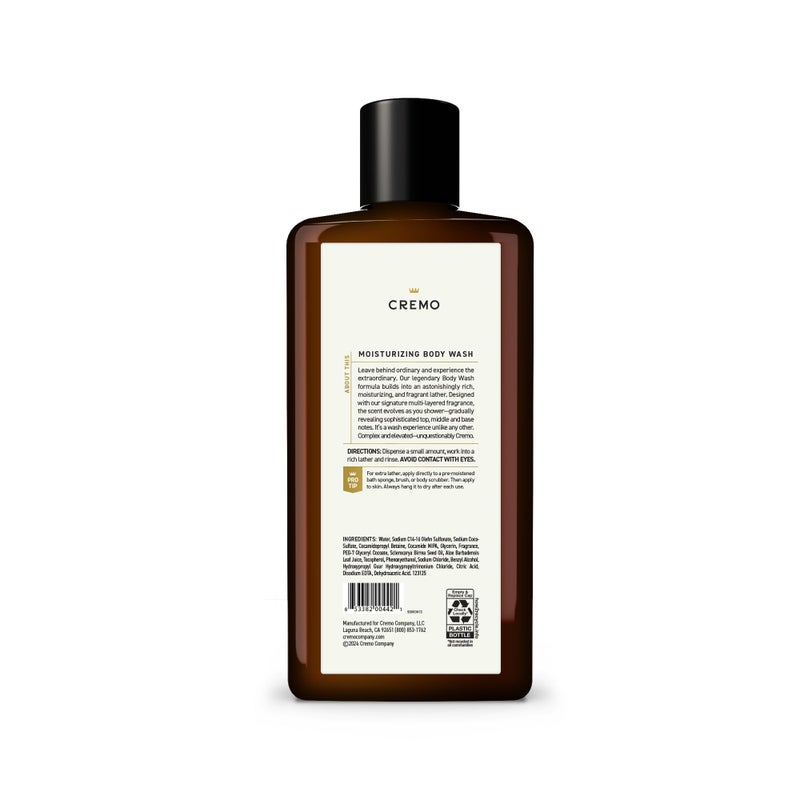 Cremo Body Wash Men, A Sophisticated Blend of Distillers Spice, Fine Bourbon and White Oak, 16 Fl Oz - Image 4