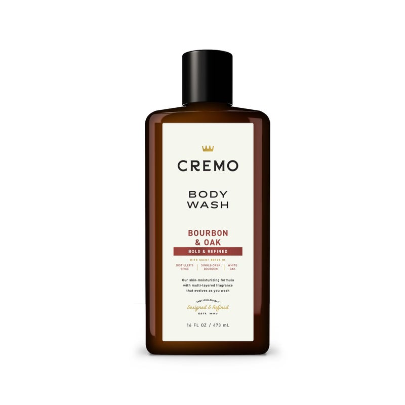 Cremo Body Wash Men, A Sophisticated Blend of Distillers Spice, Fine Bourbon and White Oak, 16 Fl Oz - Image 1