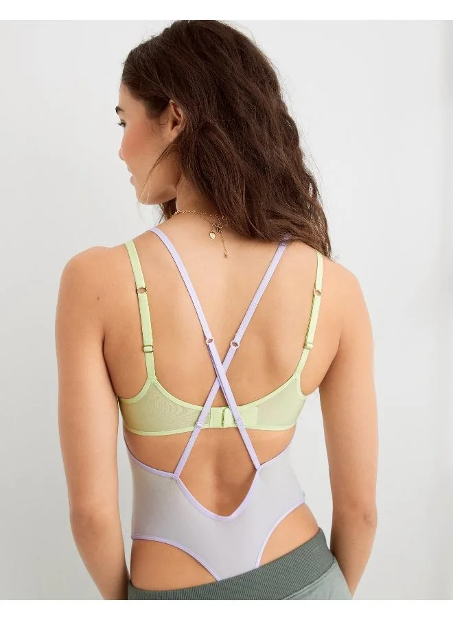 Aerie Mesh High Leg Bodysuit
