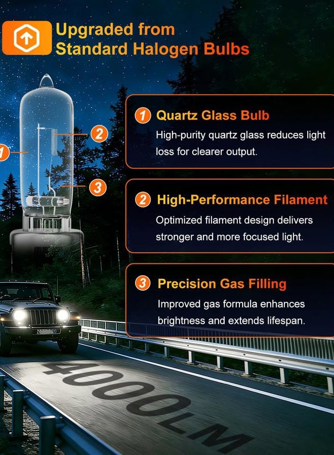 OKOENIEO 9005 HB3 Halogen Headlight Bulb, 12V 55W Standard Halogen Light Bulb, 3800K, 4000 Lumens, High Brightness Headlight Bulb, Head Light Bulbs for Car,Headlight Bulbs High and Low Beam, Pack of 2 - Image 3