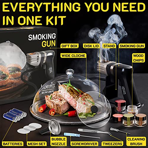 homia Cocktail Smoker Kit - Whiskey Smoker Kit - Smoke Infuser Birner PRO - Extended Kit, 12 PCS, with Accessories and Wood Chips - Cold Smoke for Food and Drinks - Gift for Men - Image 4