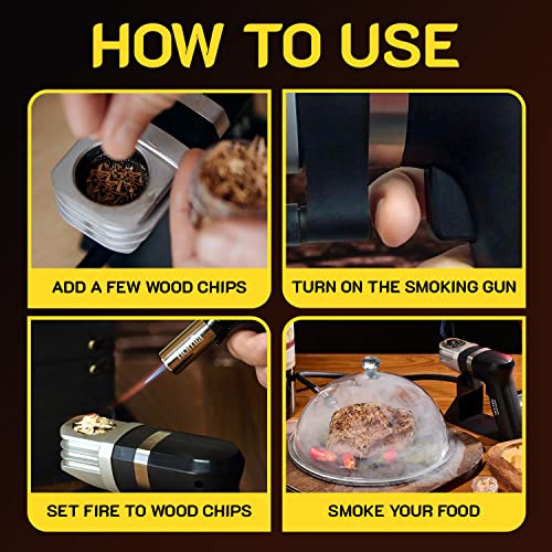 homia Cocktail Smoker Kit - Whiskey Smoker Kit - Smoke Infuser Birner PRO - Extended Kit, 12 PCS, with Accessories and Wood Chips - Cold Smoke for Food and Drinks - Gift for Men - Image 5