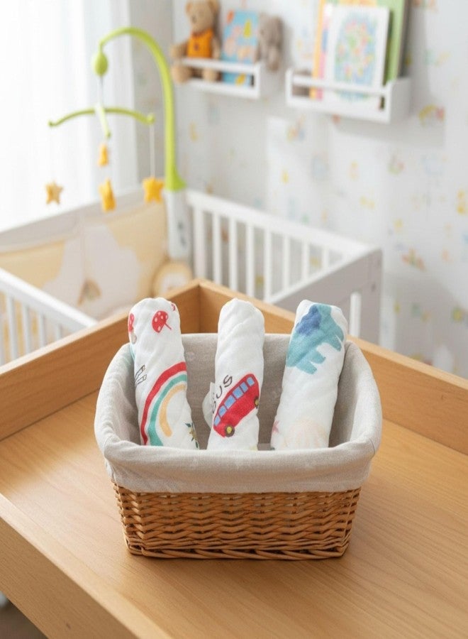 Comfy Cheeks Baby Muslin Washcloths, Super Soft 100% Cotton Face Towels | Soft Hankies for Children | Reusable Hygiene Wash Cloth | Napkin for New Babies (3) - Image 1