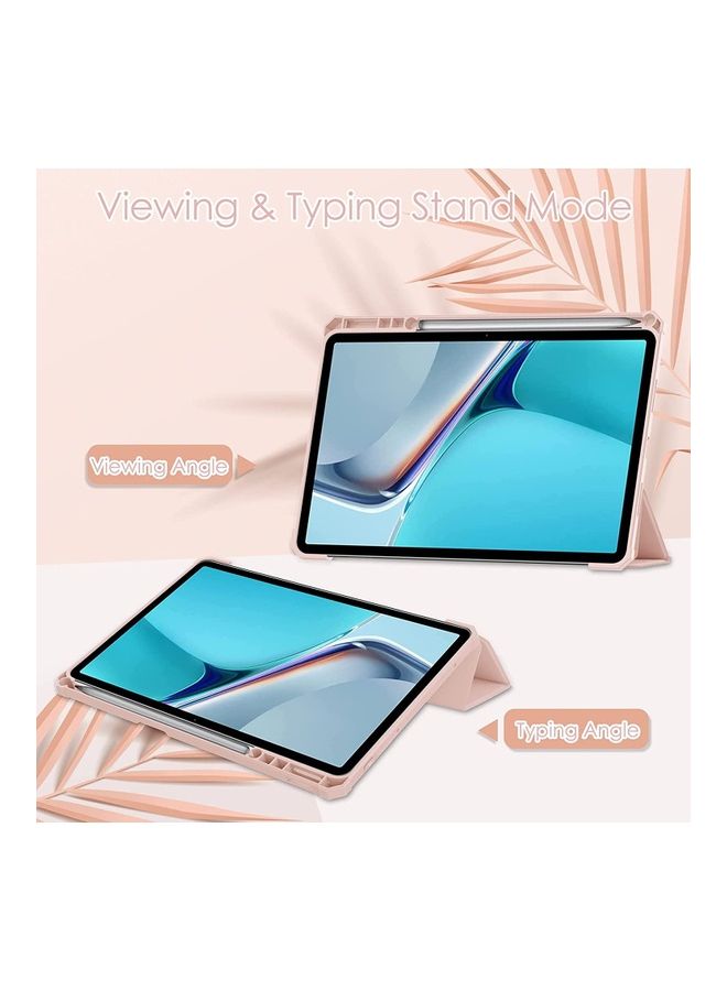 Smart Slim Trifold Stand Auto Sleep/Wake with Pencil Holder Case Cover for Huawei MatePad 11 2021 10.95 inch Pink - Image 4