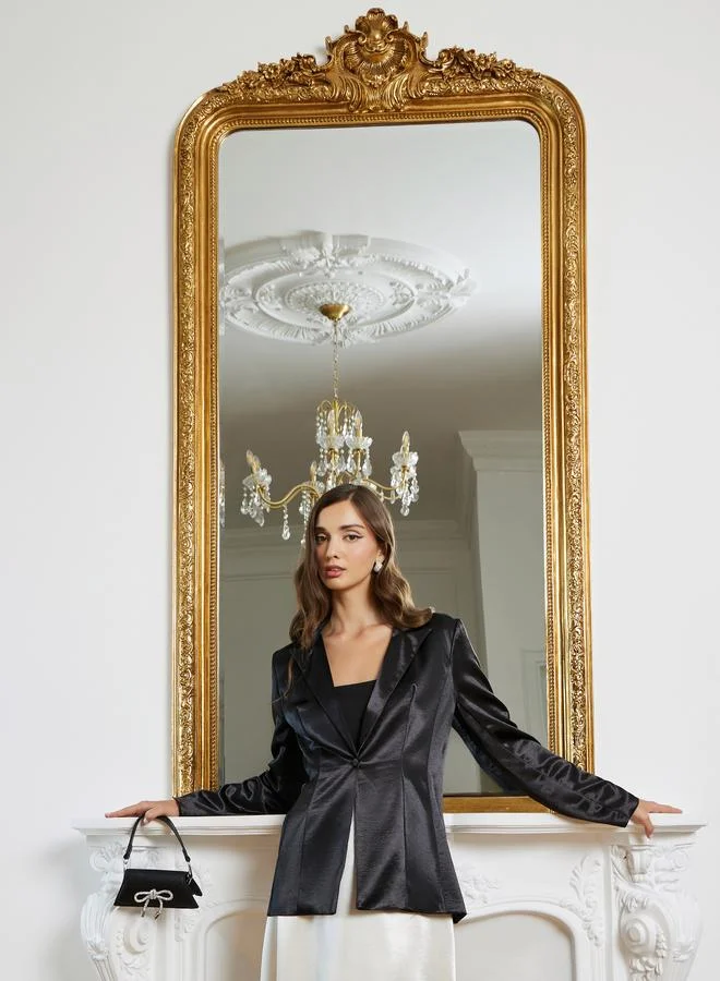Styli Black Satin Blazer