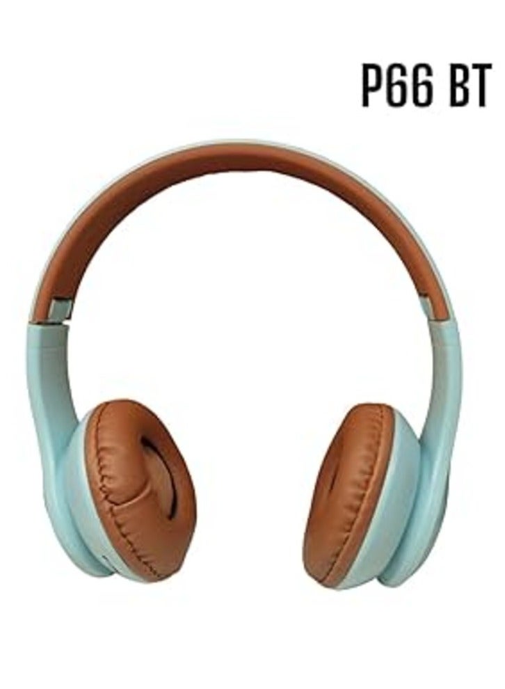 سماعة رأس P66 ستيريو لاسلكية تدعم بطاقة TF