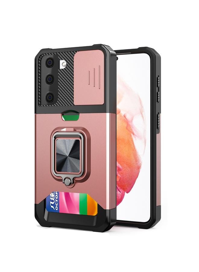 S-TOP Case For Samsung Galaxy S21+ Sliding Camera Cover Design PC + TPU Shockproof Case with Ring Holder & Card Slot - Image 1