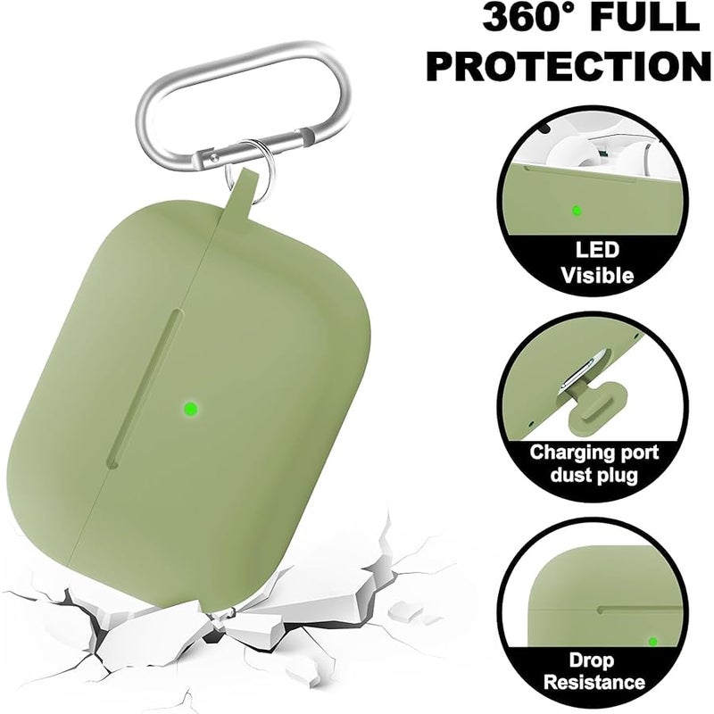 Woyinger for AirPods Pro 2 Case with Cleaner Kit, Compatible with Airpods Pro 2nd/1st Generation Case (USB-C Cable) with Keychain for Women and Men,Matcha Green - Image 4