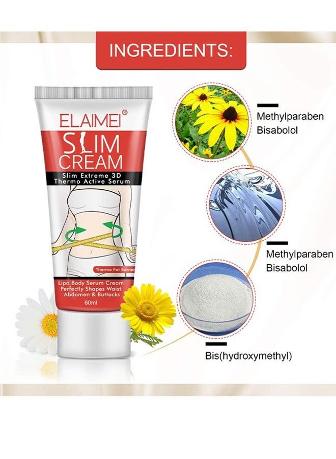 Elaimei Slim Cream—Slim Extreme 3D Thermo Active Serum， For Women, Fat Burner Sweat Cream-Slimming Cream For Belly, Waist And Thighs, Abdomen, Buttocks, Firming Cream- Goodbye Cellulite For Women Weight Loss Fast - Image 2