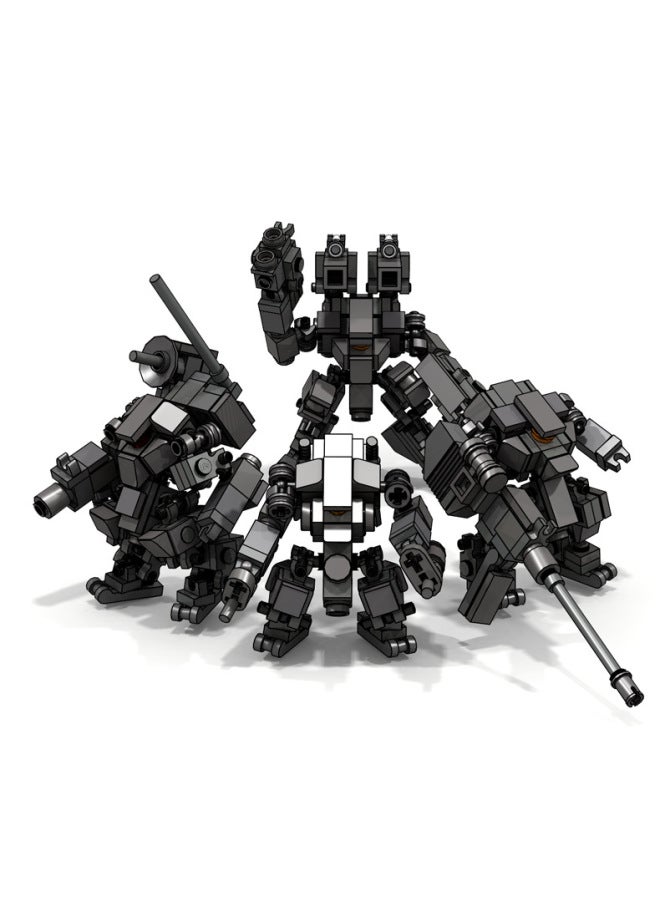 Small MOC Mini Combat Mecha Building Block Model Toy Creative Building Assembly Military Boy Toy-Color:Detective Yellow - Image 3