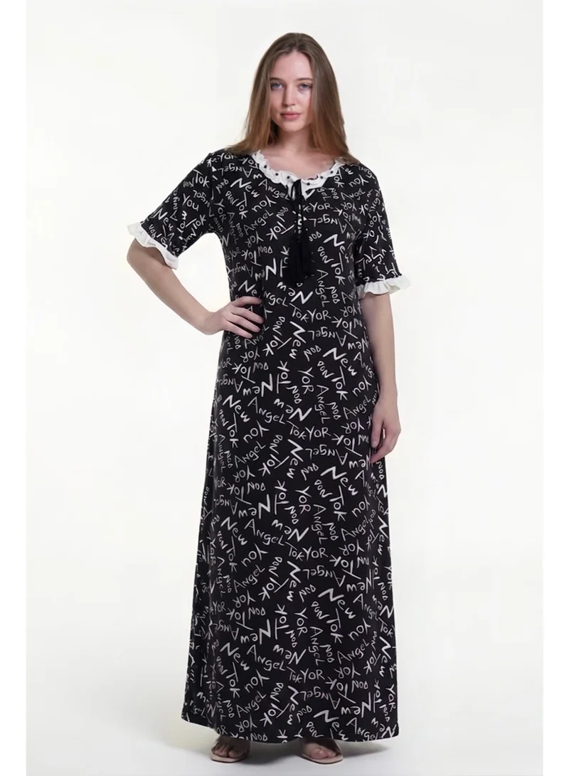 AL BENT AL SHARQIEH Women Maxi Printed Cotton Sleeping Dress