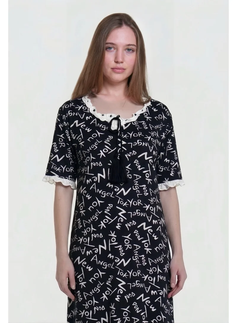 AL BENT AL SHARQIEH Women Maxi Printed Cotton Sleeping Dress