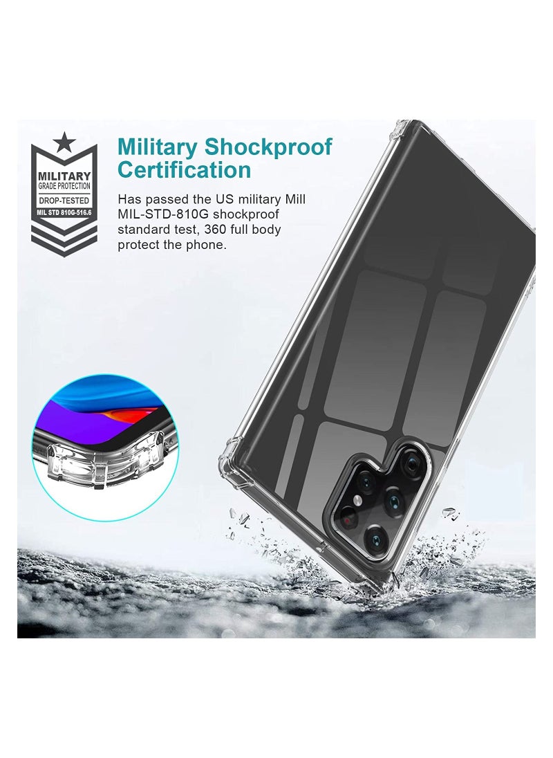Generic Samsung Galaxy S22 Ultra 5G Crystal Clear Case,[Anti-Yellowing] Shockproof Soft Slim Fit Transparent Military Grade Protective TPU Silicone Bumper Airbag Case Cover for Samsung S22 Ultra 5G 6.8''  - Image 4
