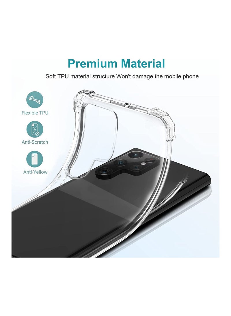 Generic Samsung Galaxy S22 Ultra 5G Crystal Clear Case,[Anti-Yellowing] Shockproof Soft Slim Fit Transparent Military Grade Protective TPU Silicone Bumper Airbag Case Cover for Samsung S22 Ultra 5G 6.8''  - Image 2