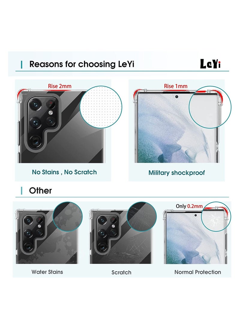 Generic Samsung Galaxy S22 Ultra 5G Crystal Clear Case,[Anti-Yellowing] Shockproof Soft Slim Fit Transparent Military Grade Protective TPU Silicone Bumper Airbag Case Cover for Samsung S22 Ultra 5G 6.8''  - Image 3