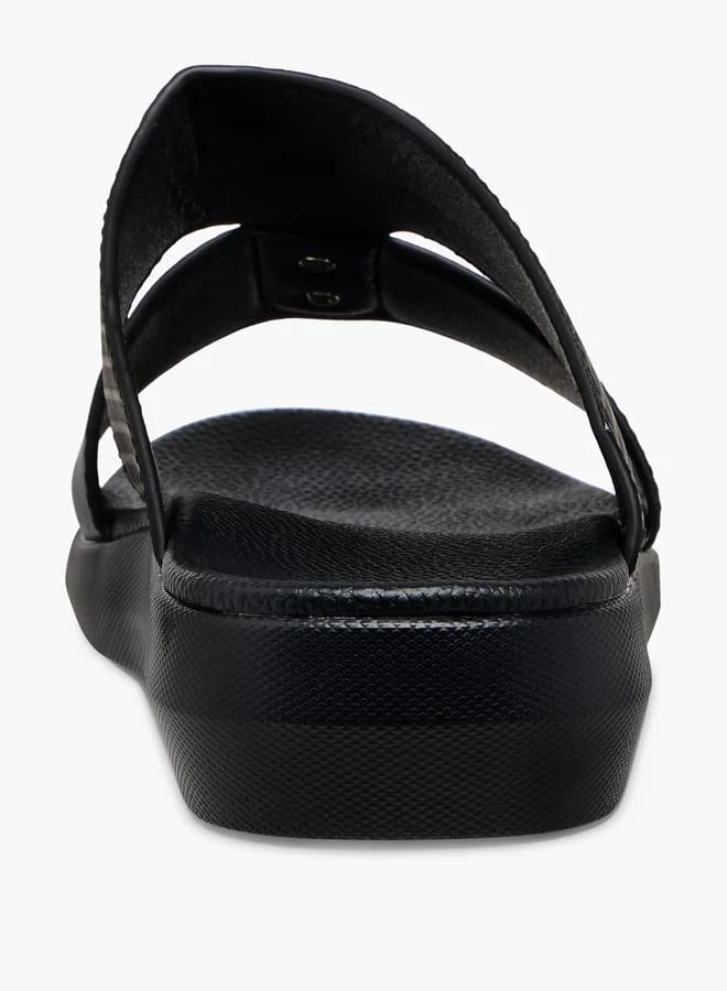 LBL by Shoexpress Men Textured Slip-On Sandals with Metallic Detail
