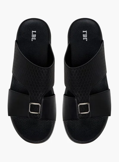 LBL by Shoexpress Men Textured Slip-On Sandals with Metallic Detail