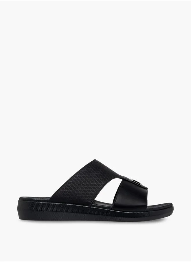 LBL by Shoexpress Men Textured Slip-On Sandals with Metallic Detail