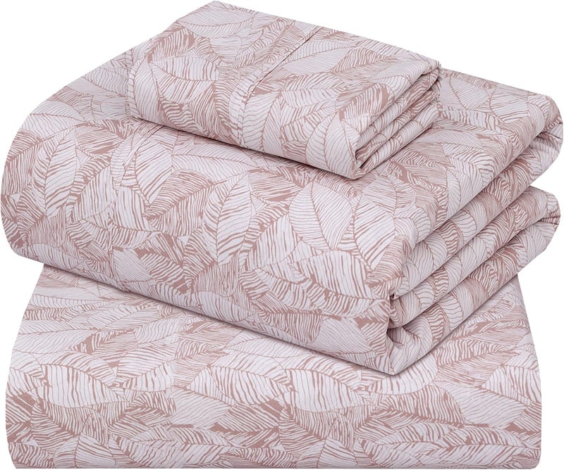 ZOYER 100% Cotton Sheets - Cooling & Crisp Twin XL Size Percale Sheets Sets, 16" Deep Pockets Bed Set, Lightweight & Breathable, Durable, 3 Pieces, Negative Print - Image 1