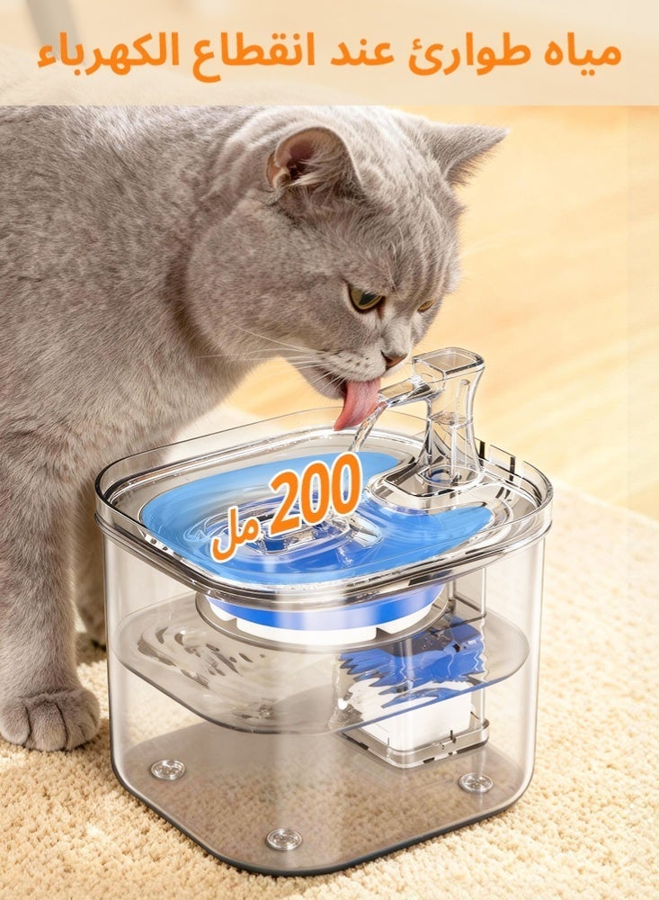 LAPET Pet Water Fountain 2L - Ultra-Quiet Pump, Continuous Flow with Activated Carbon Filter, Automatic Drinking Bowl for Cats and Small Dogs - Image 5