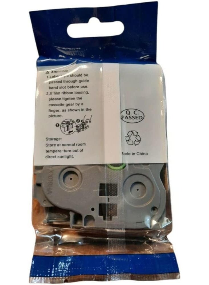 6mm Black on White Coated Tape TZc-211 - Image 2