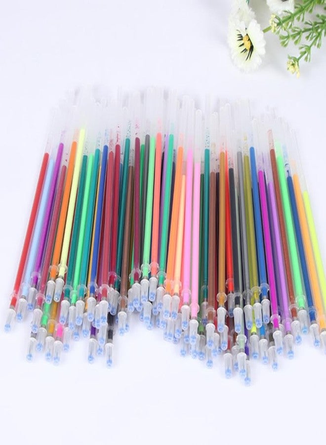 SHINEOFI 96Pcs Colorful Gel Pen Refills, Glitter and Metallic Ink Pen Refills, Universal Ballpoint Ink Replacements Cartridges for Kids Adults Coloring Books Drawing Scrapbooking - Image 4
