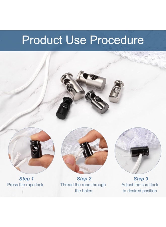 16pcs Metal Alloy Spring Fastener Cord Lock Toggle Stopper for for Drawstrings Bags Backpack Clothing Lanyards - Image 4