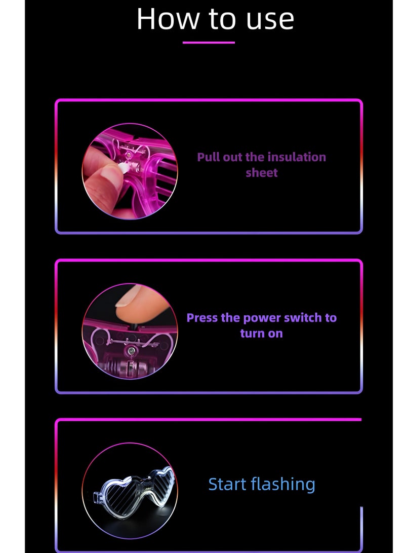 Lee Yon 5-Piece Neon Glow Glasses Led Light up Shutter Flashing Sunglasses for Kids Adults Party, Pink/Red/Blue/White/Green - Image 3