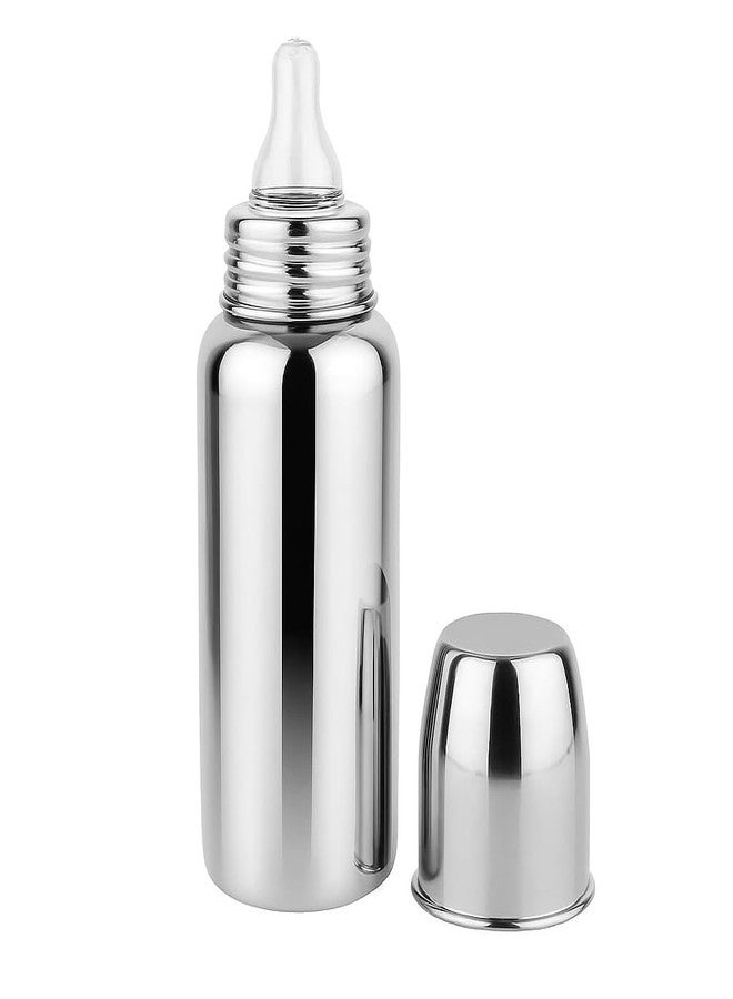 Cuteably Kids Stainless Steel Bottle | Baby Anti-Colic Nipple | BPA-Free Wide Mouth Bottles (300 ML) - Image 1
