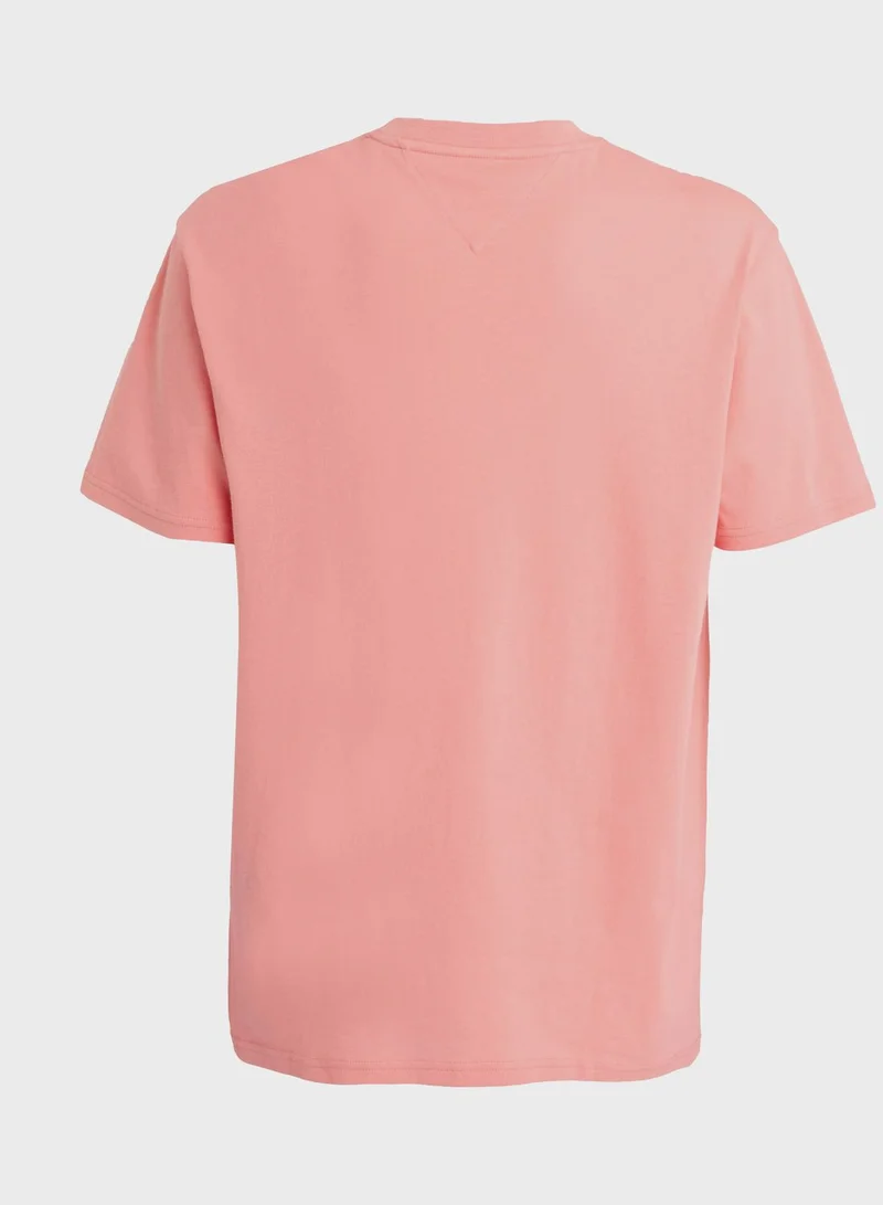 TOMMY JEANS Text Print Crew Neck T-Shirt