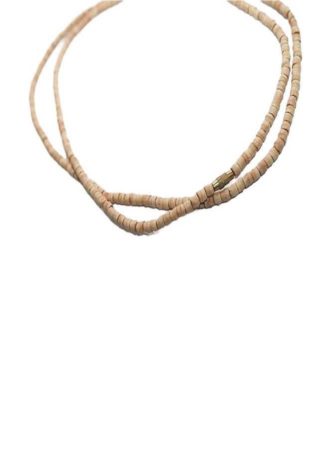MAYAPURI مالا تولسي كانثي الأصلية من مايوابوري، خرز صغير مزدوج دائري للرجال والنساء أو 2 باتش مالا تولسي، قلادة خشبية من الريحان المقدس بطبقتين (عبوة من 1) - Image 4