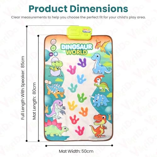 VikriDA Musical Floor Mat Piano for Babies & Toddlers | Dino-Themed Interactive Play Mat with Animal Sounds & Learning Activities - Image 5